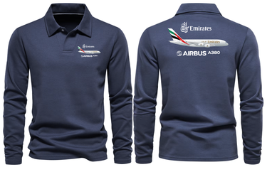 AIRBUS A380 LONG SLEEVE POLO